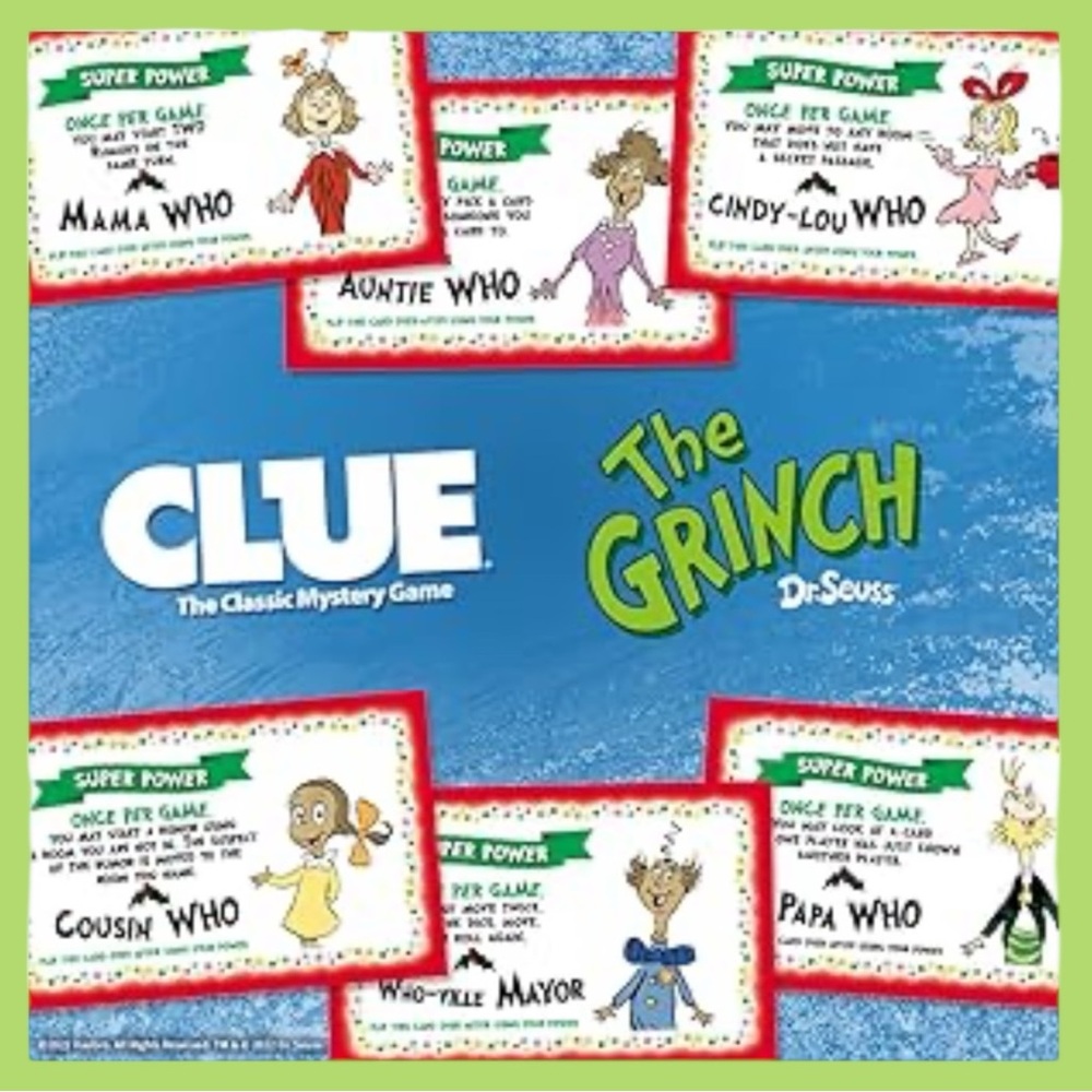 Hasbro Clue The Grinch Board Game - Red and Green - NEW - Picture 5 of 8